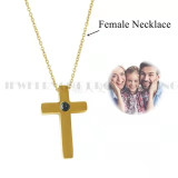 Modern Cross Style Projection Photo Customize Necklace
