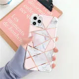 Electroplated Splicing Marbling Drop Proof Phone Case for iPhone13 12 11 Pro Max