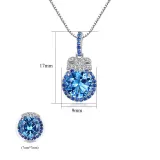 Sterling Silver Round Cut Solitaire Sapphire Pendant Necklace