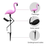 Outdoor Lawn LED Lamp Yard Decoration Lighting Solar Powered Garden Pink Flamingo Light