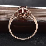 Red Zircon Fashion Jewelry Inlaid Diamond Adjustable Size Women Ring