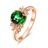 Rose Gold Dragonfly Red Zircon Fashion Jewelry Inlaid Diamond Adjustable Size Women Ring