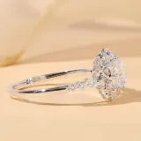 Silver Zircon Petard Jewelry Hollow Inlaid Diamond Adjustable Size Women Ring