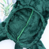 Pet Dog Clothes Cute Dinosaur Hoodie Flannel Sleepwear