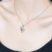 Love Heart Style Dimond Photo Customize Projection Necklace