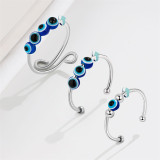 Silver Zircon Fisheye Fashion Jewelry Inlaid Diamond Adjustable Size Women Ring