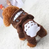 Pet Dog Clothes Cartoon Totoro Hoodie Flannel Sleepwear With Hat