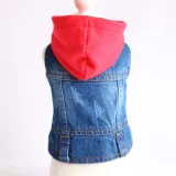 Pet Dog Cloth Denim Vest Hooded Puppy Cloth