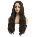 Women Long Wavy Hair Wigs Middle Parting Curly Wig