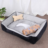 Printed Bone Sofa Bed Dog Kennel Pet Kennel with Blanket