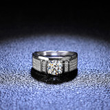 Sterling Silver Semi Pave Diamonds Solitaire Princess Cut Sparking Moissanite Rings