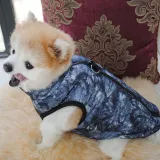 Pet Dog Cloth Winter Lattic Spider Printed Cotton Zipper Vest Puppy Cloth