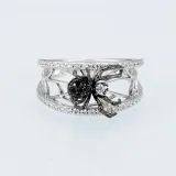 Silver Zircon Black Spider Fashion Jewelry Inlaid Diamond Women Ring