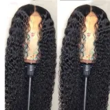 Women Synthetic Small Curly Long Hair Wig Middle Parting Wigs