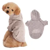 Pet Dog Cloth Solid Color Hooded Sweatshirt Puppy Cloth