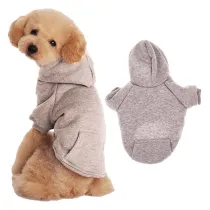 Pet Dog Cloth Solid Color Hooded Sweatshirt Puppy Cloth