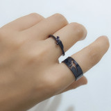Dinosaur Two Piece Fashion Jewelry Inlaid Diamond Adjustable Size Women Ring