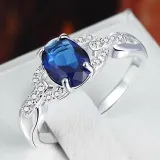 Silver Fashion Jewelry Hollow Inlaid Diamond Women Ring