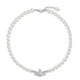 Luxury Freshwater Pearl Diamond Necklace Fashionable Personalized Planet Drop Choker Necklace For Women