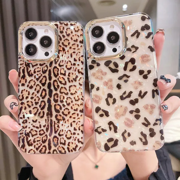 Electroplate Leopard Print Drop Proof Phone Case for iPhone13 12 11 Pro Max
