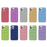 Pop It Fidget Toys Pure Color Soft Silicone iPhone Case For iPhone 12 11 Pro Max 11