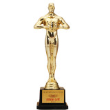 Oscar Golden Statuette Style Metal Trophy Award