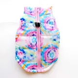 Pet Dog Cloth Winter Lattic Spider Printed Cotton Zipper Vest Puppy Cloth