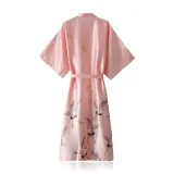 Women 4 Pieces Satin Silk Sleepwear Sleep Dress and Rove Pajamas Set