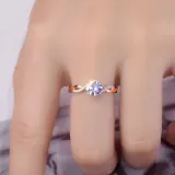 Silver Zircon Twisted Arm Four Claw Women Ring Jewelry Inlaid Diamond Adjustable Size Women Ring