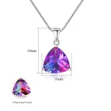 Sterling Silver Zirconia Irregular Gem Pendant Necklace