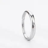 Couples Silver Zircon Hexagram Fashion Jewelry Inlaid Diamond Adjustable Size Women Ring