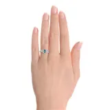 Silver Zircon Topaz Women Ring Eternity Engagement Wedding Band With Gift