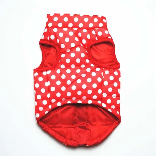 Pet Dog Cloth Winter Lattic Spider Printed Cotton Zipper Vest Puppy Cloth