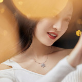 18K White Gold Snowflake Moissanite Diamonds Pendant Necklace