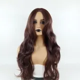 Women Synthetic Wigs Machine Made Long Wavy Hair Middle Parting Curly Wigs