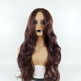 Women Synthetic Wigs Machine Made Long Wavy Hair Middle Parting Curly Wigs