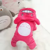 Pet Dog Clothes Cartoon Totoro Hoodie Flannel Sleepwear With Hat
