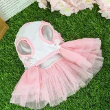 Pet Small Dog Poodle Sequin Mesh Laced Dress Puppy Cloth