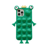 Cartoon Frog Prince Decompression Silicone Drop Proof Phone Case for iPhone13 12 11 Pro Max