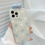 Cute Bowknot Printed Honey Peach Flower Phone Case for iphone13 12 11 Pro Max