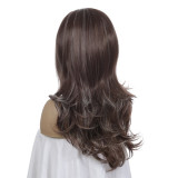 Women Synthetic Fluffy Curls Hair Wigs Medium Curly Hair Middle Parting Wig
