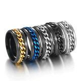 Men Silver Chain Fashion Jewelry Inlaid Women Ring