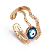Rose Gold Zircon Eye Of The Demon Moon Jewelry Inlaid Diamond Adjustable Size Women Ring