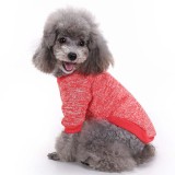 Pet Small Dog Long Sleeve Solid Color Sweater Puppy Cloth