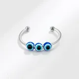 Silver Zircon Fisheye Fashion Jewelry Inlaid Diamond Adjustable Size Women Ring