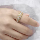 18K White Gold Pave Princess Cut Zirconia Rings