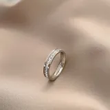 Full Diamond Gemstone Ring Luxury No Fade Stainless Steel Sparkling Iced Out Zircon Finger Rings Women For Couple