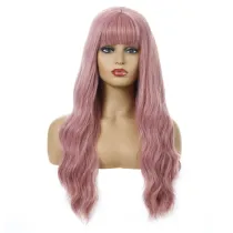 Women Synthetic Fluffy Wavy Curls Hair Wigs Bang Curly Wig