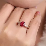 Blue Zircon Silver Fashion Jewelry Inlaid Diamond Adjustable Size Women Ring