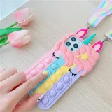 Cartoon Unicorn Decompression Silicone Drop Proof Phone Case for iPhone13 12 11 Pro Max